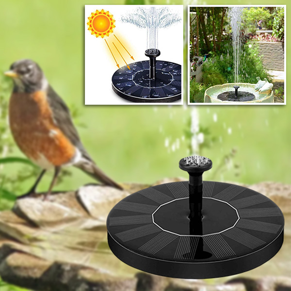 Fuente solar para jardín - 6 patrones, chorro de 30–60 cm, sin cableado | FONTANA