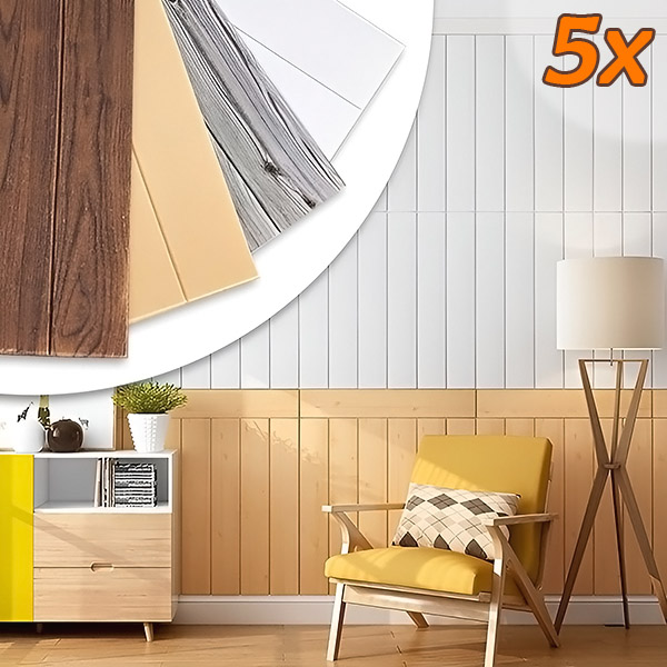 Paneles 3D Autoadhesivos Imitando Madera (5 Unidades) | INSTAWOOD