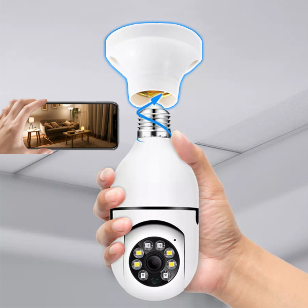 Bombilla Cámara de Seguridad - 360°, Visión Nocturna, WiFi, Sin Taladrar | BULBCAM