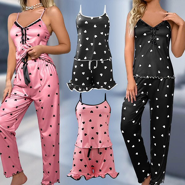Conjunto de pijama para mujer (top con pantalones cortos o largos) | LUNAR