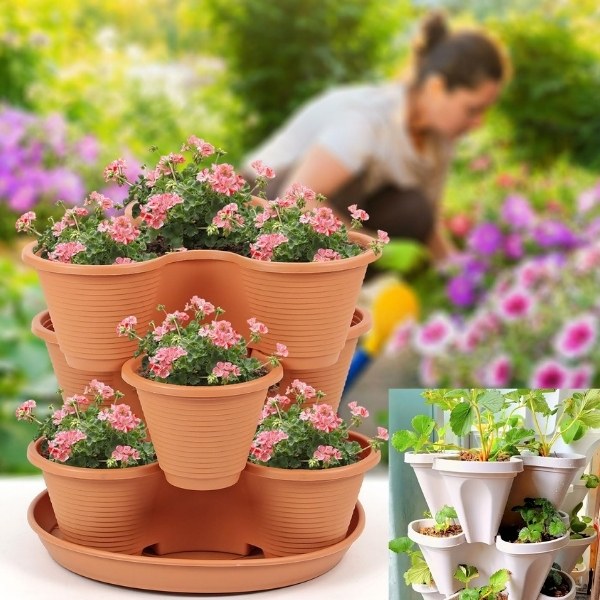 Macetas apilables verticales para plantas (Juego de 3) | PLANTUP