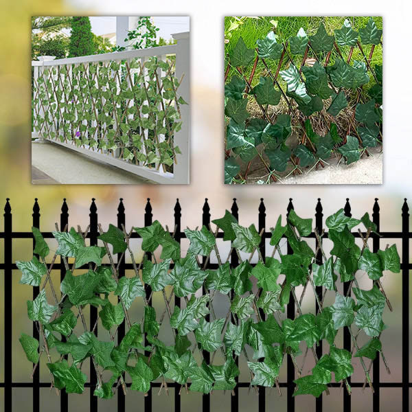 Panel de cerca extensible con hiedra - 30x180 cm, resistente a los rayos UV, sin herramientas | GREENFENCE