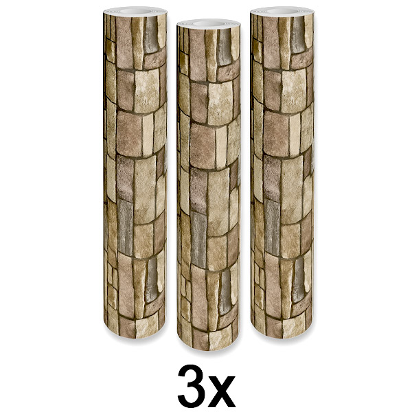 3x Panel de Pared 3D Adhesivo Ladrillo | WALLCORWRAP