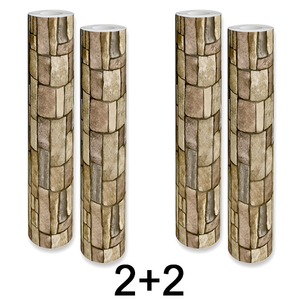 2x 1+1 GRATIS Panel de Pared 3D Adhesivo Ladrillo | WALLCORWRAP