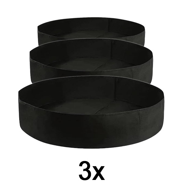 3x Cama de jardín elevada de tela – 90 x 30 cm, fieltro transpirable | PLANTIE
