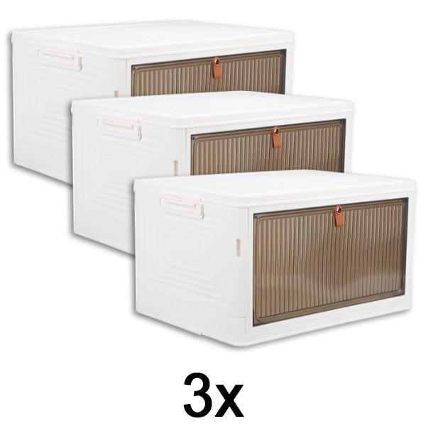 3x Caja de almacenamiento con tapa – lista en 2 minutos, sin herramientas | ORGABOX
