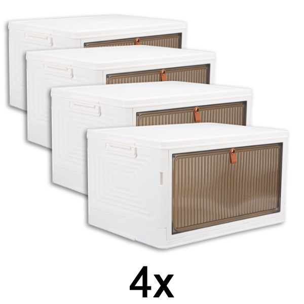 4x Caja de almacenamiento con tapa – lista en 2 minutos, sin herramientas | ORGABOX