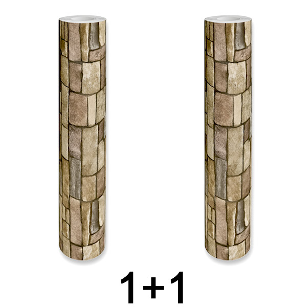 1x 1+1 GRATIS Panel de Pared 3D Adhesivo Ladrillo | WALLCORWRAP