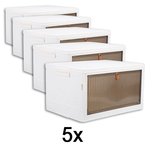 5x Caja de almacenamiento con tapa – lista en 2 minutos, sin herramientas | ORGABOX