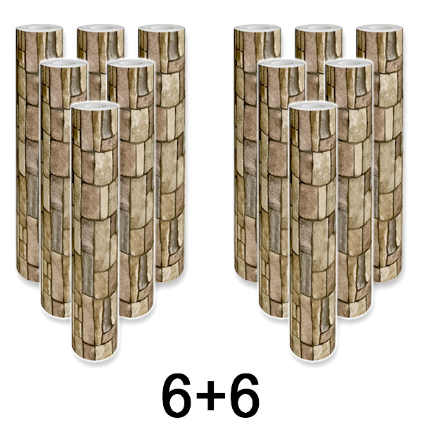 6x 1+1 GRATIS Panel de Pared 3D Adhesivo Ladrillo | WALLCORWRAP