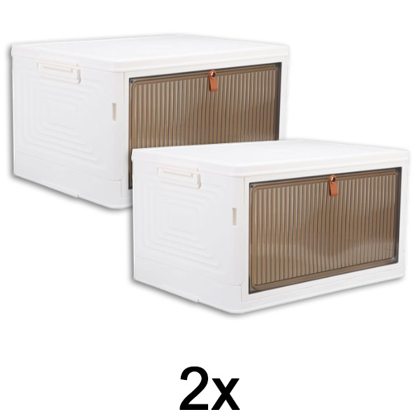 2x Caja de almacenamiento con tapa – lista en 2 minutos, sin herramientas | ORGABOX