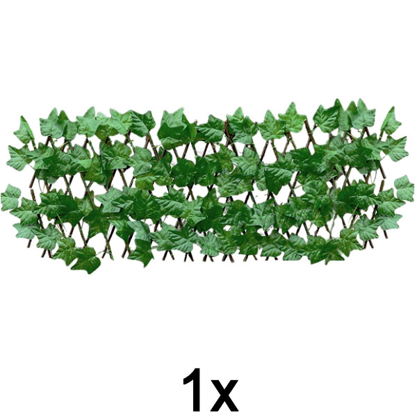 1x Panel de cerca extensible con hiedra – 30×180 cm, resistente a los rayos UV, sin herramientas | GREENFENCE