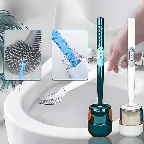 Cepillo de baño + dispensador de limpieza - Silicona, 360° | FLUSHBRUSH