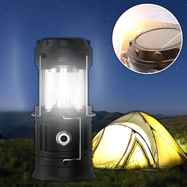 Linterna de camping recargable solar + linterna de mano | CAMPGLO